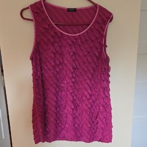 Cato Magenta Textured Sleeveless Top